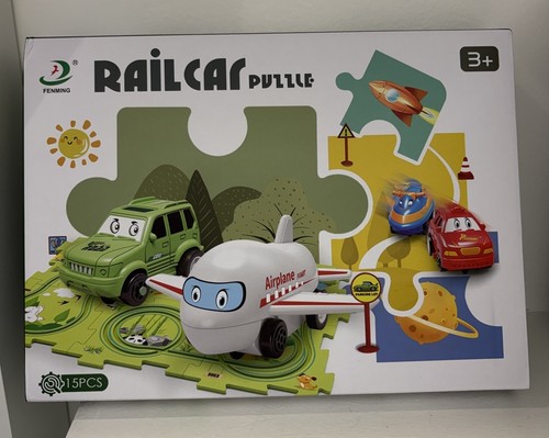 Rail car puzzle pista - play, set
